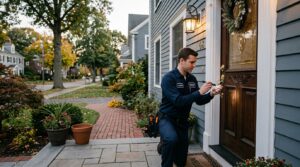 Emergency Locksmith in Newton, MA helping with a residential lockout