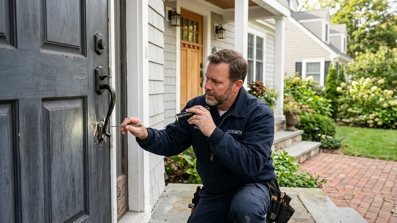 Emergency locksmith in Needham MA assisting with a vehicle lockout